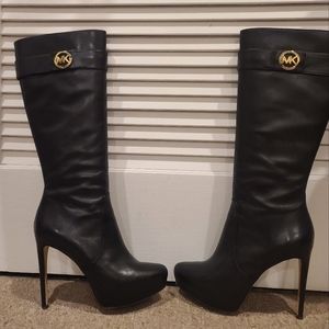 Pre-owned Michael Kors Leather Carolina Boots